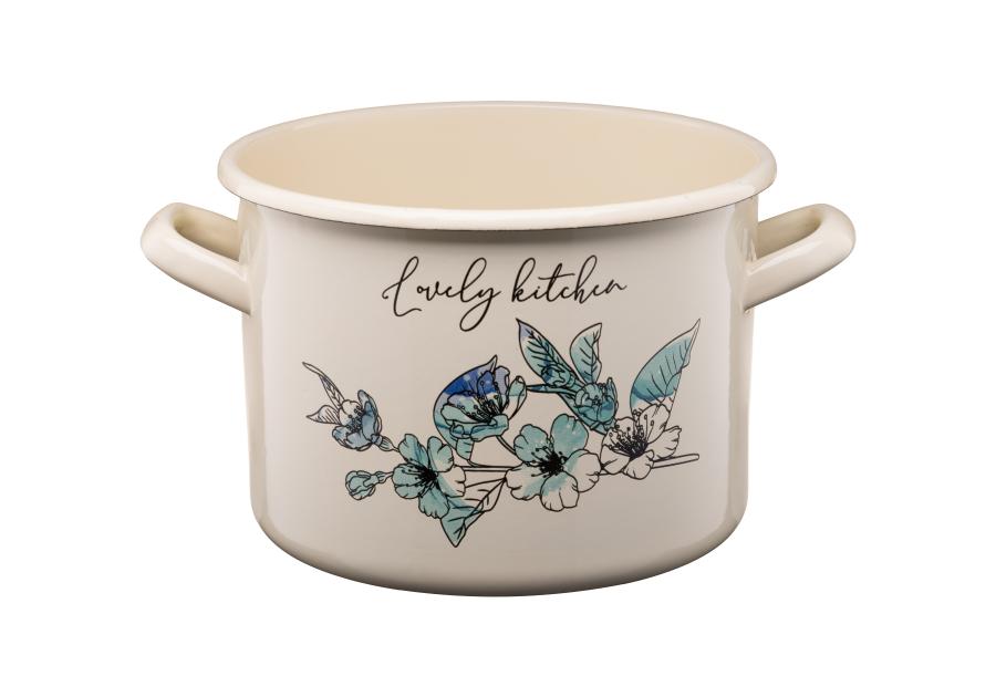Zdjęcie: Garnek emaliowany z kalką Flores 20 cm/4,4 L wzór 2 GALICJA