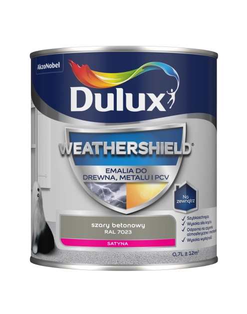 Zdjęcie: Emalia Dulux Weathershield szary betonowy RAL 7023 DULUX