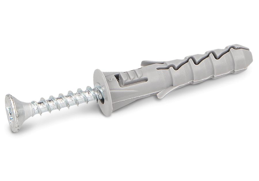 Zdjęcie: Kołek rozporowy FIX z kołnierzem 6x30 mm z wkrętem 3,5x40 mm 15 szt. RAWLPLUG