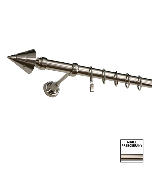 Zdjęcie: Karnisz pojedynczy Zeus fi 25 mm - 200 cm avanti nikiel KARWEL