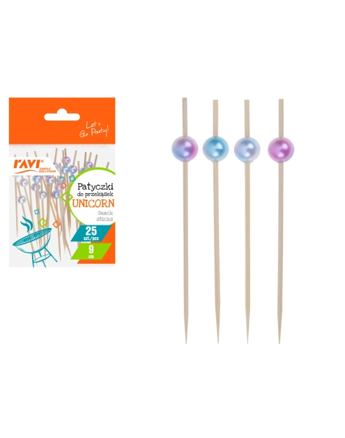 Zdjęcie: Patyczki do przekąsek Unicorn 25 sztuk, 9 cm RAVI