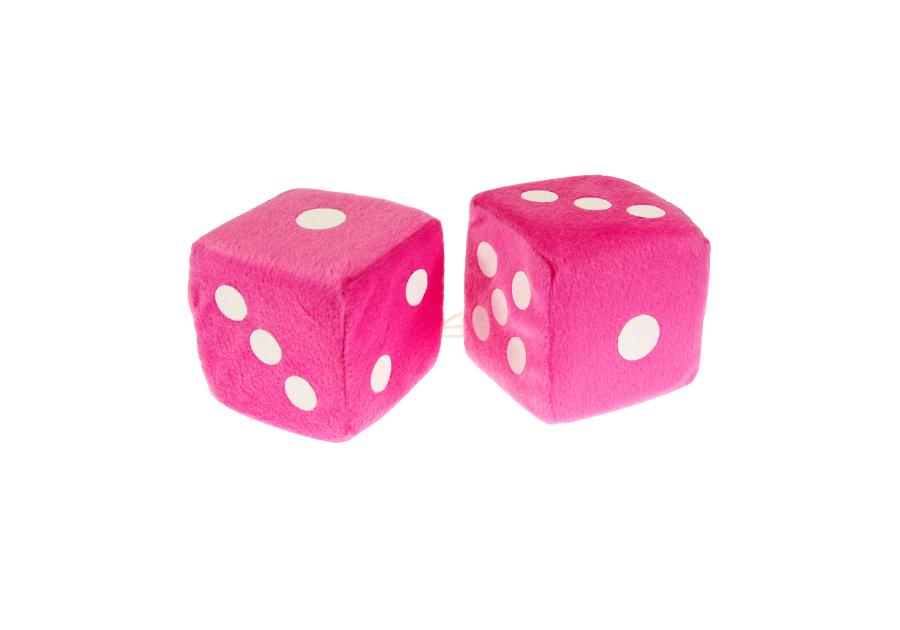 Zdjęcie: Kostki dekoracyjne różowo-białe 8x8 cm zawieszka pluszowa BOTTARI