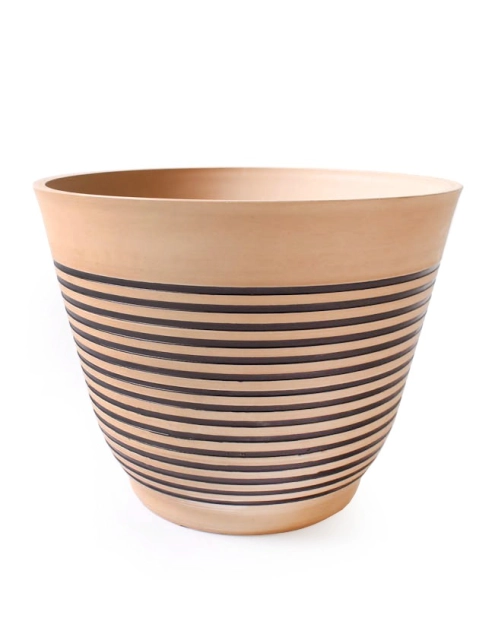 Zdjęcie: Donica z kompozytu 38x38x30 cm duża beżowa TIN TOURS