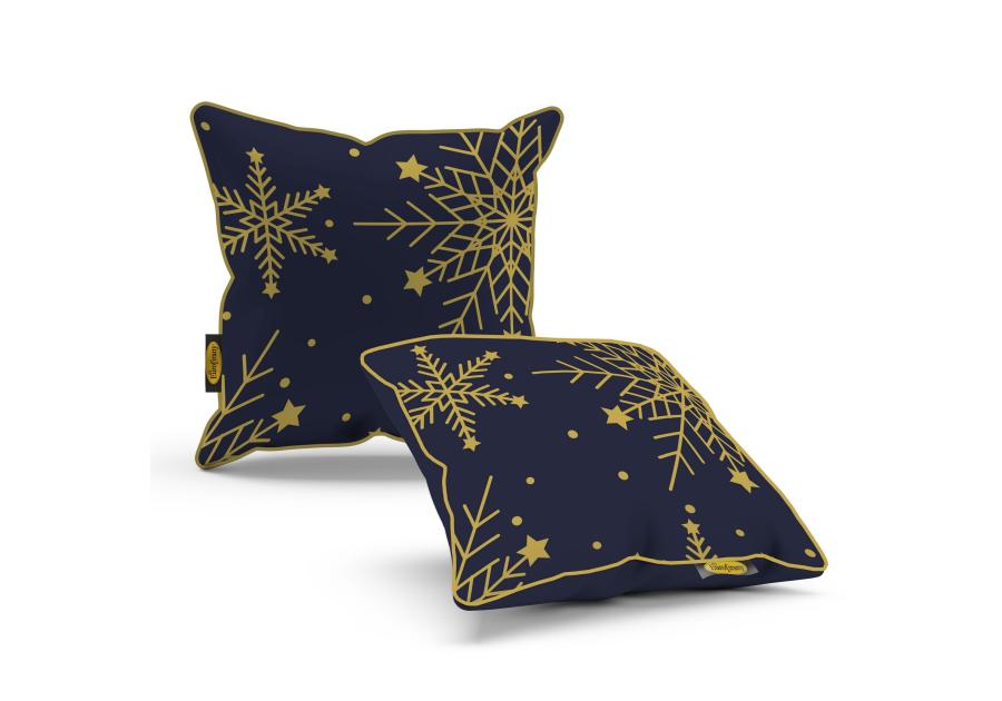 Zdjęcie: Poduszka welwetowa świąteczna 45x45 cm granatowo-złota EUROFIRANY