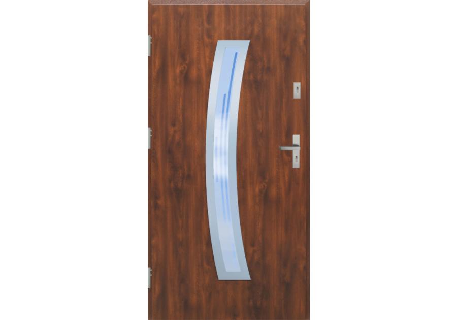 Zdjęcie: Drzwi zewnętrzne stalowo-drewniane Disting Otello 02 Dąb złoty 80 cm lewe KR CENTER