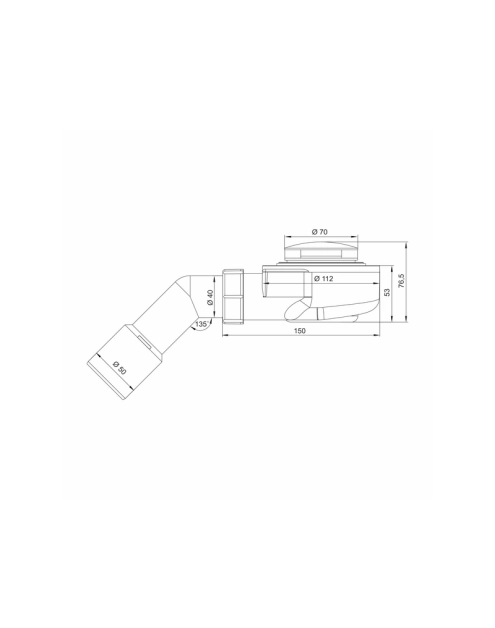Zdjęcie: Syfon do brodzika fi 50 mm niski czyszczony od góry, korek: klik-klak czarny mat INSTADRAIN