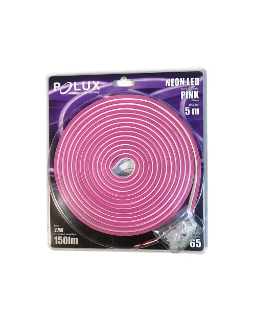 Zdjęcie: Pasek LED Neon silikon 12V 27 W 5 m różowy POLUX