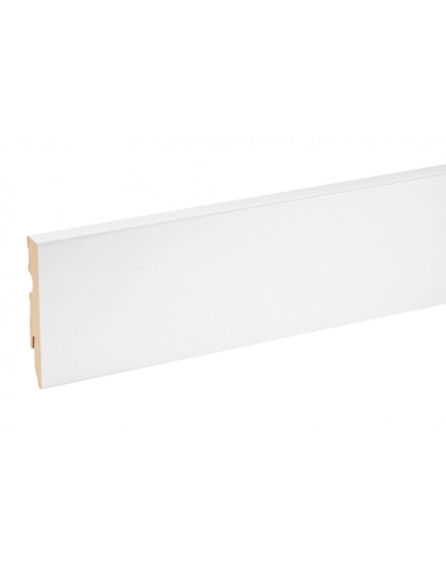 Zdjęcie: Listwa przypodłogowa MDF Biały RAL 9003 okleina półmat 8x1,4 cm kwadrat R3 Cezar 220 cm CEZAR