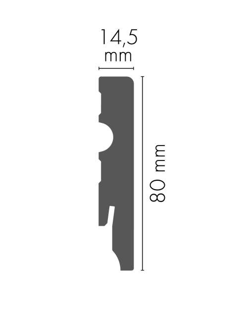 Zdjęcie: Listwa przypodłogowa MDF Biały RAL 9003 okleina półmat 8x1,4 cm kwadrat R3 Cezar 220 cm CEZAR