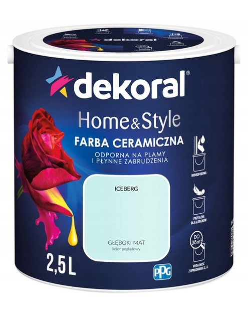 Zdjęcie: Farba ceramiczna Home&Style iceberg 2,5 L DEKORAL