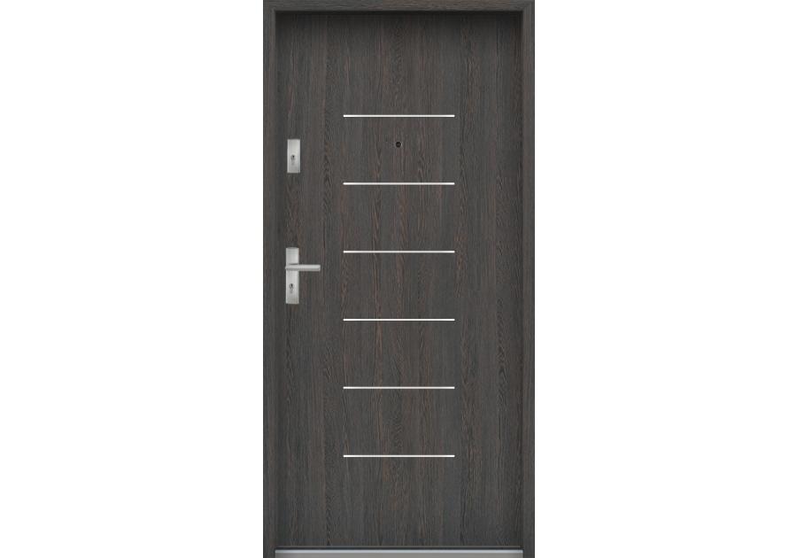 Zdjęcie: Drzwi wejściowe do mieszkań Bastion A-39 Wenge deska 80 cm (NW) prawe ODO KR CENTER