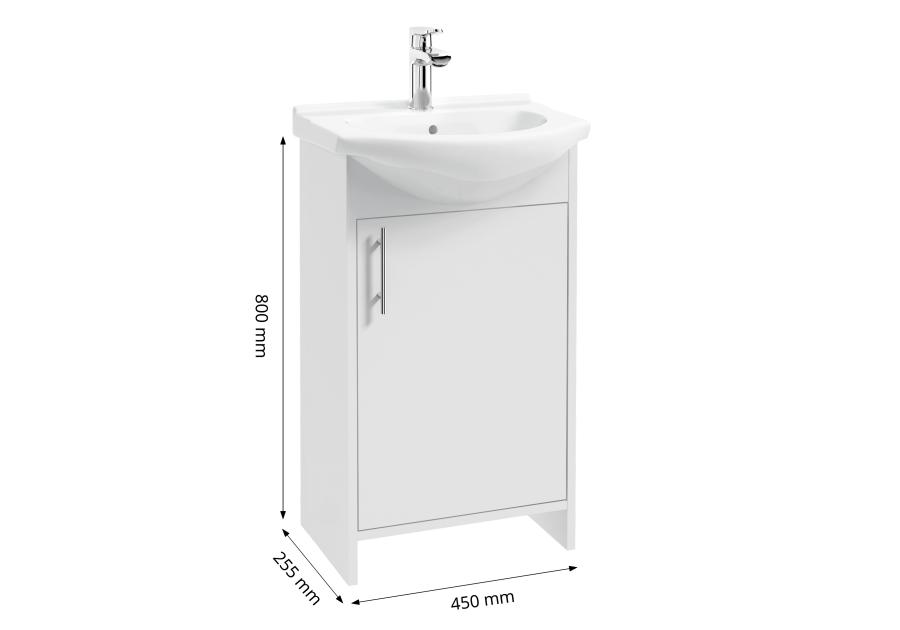 Zdjęcie: Zestaw szafka z umywalką Frigo 50 cm biały nielakierowany DEFRA