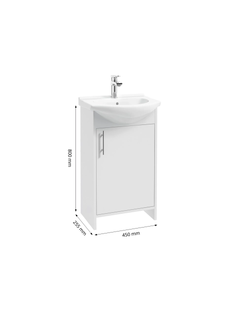 Zdjęcie: Zestaw szafka z umywalką Frigo 50 cm biały nielakierowany DEFRA