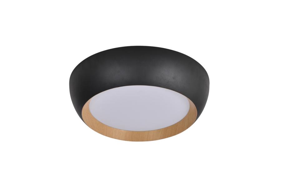 Zdjęcie: Lampa sufitowa Abruzzo plafon czarno drewniany klosz biały CANDELLUX