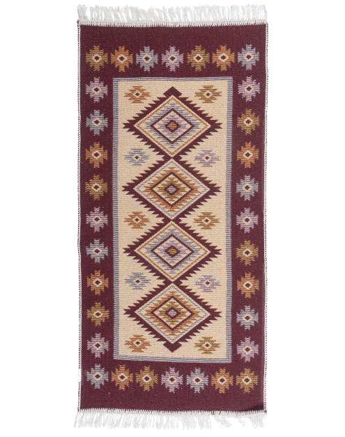 Zdjęcie: Dywan Kilim 60x120 cm śliwka romby MULTI-DECOR