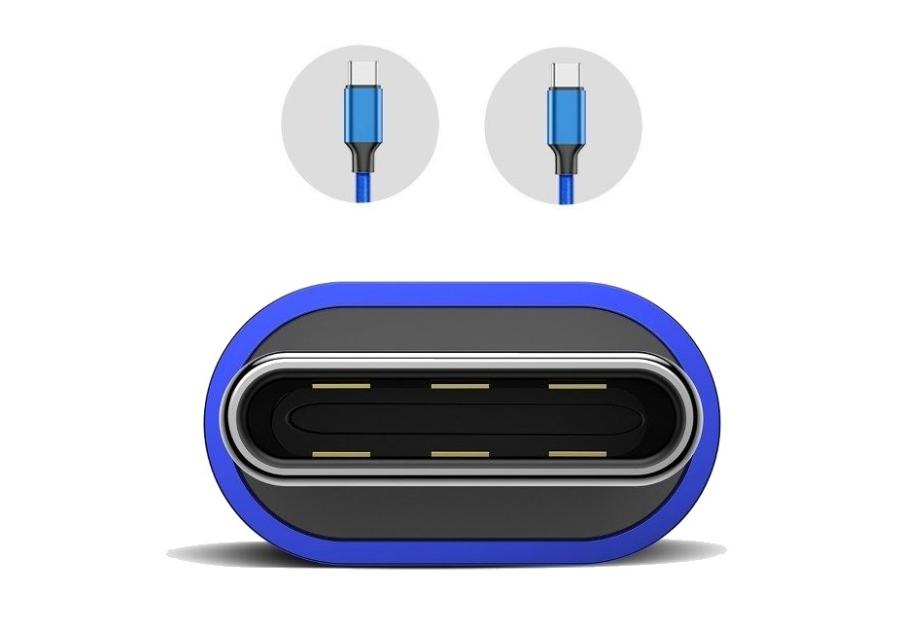 Zdjęcie: Kabel USB typ C - typ C niebieski 2A 1,5 m VA0037 VAYOX