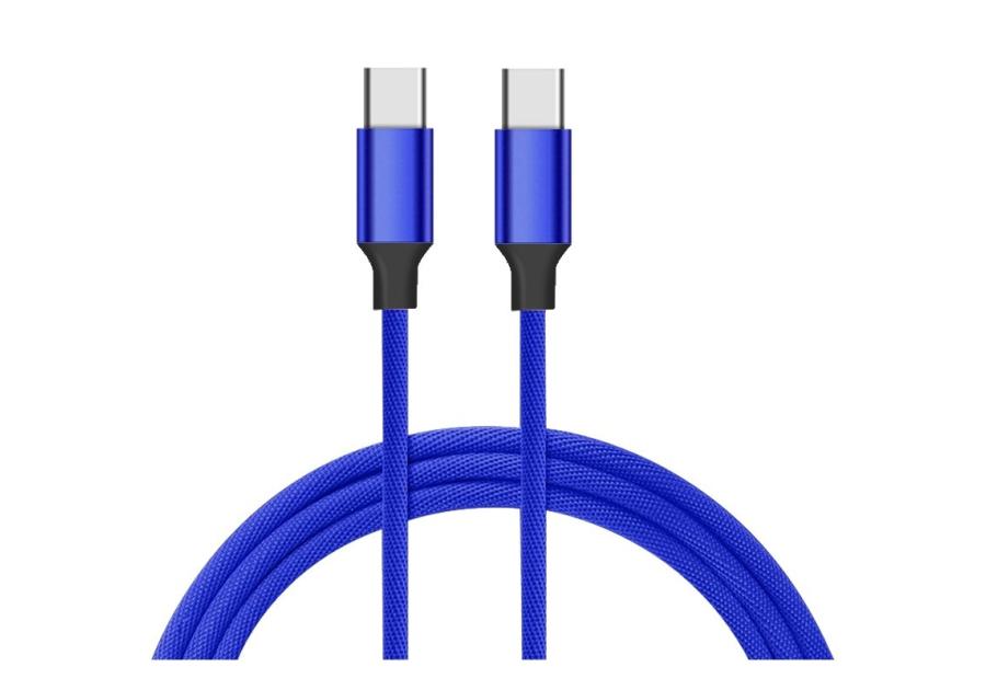 Zdjęcie: Kabel USB typ C - typ C niebieski 2A 1,5 m VA0037 VAYOX