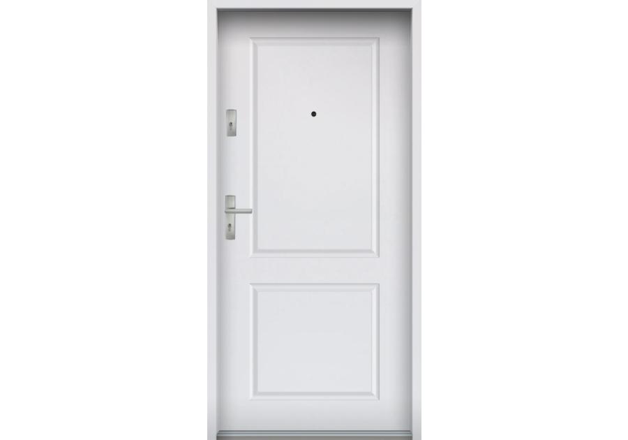 Zdjęcie: Drzwi wejściowe do mieszkań Bastion S-91 Biały 80 cm prawe ODR KR CENTER