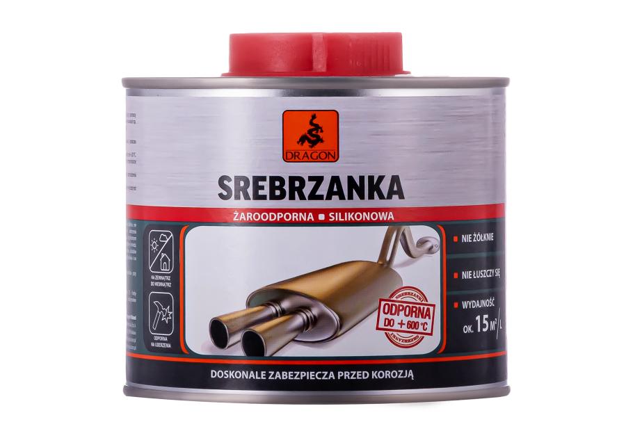 Zdjęcie: Srebrzanka żaroodporna 0,5 L metal DRAGON