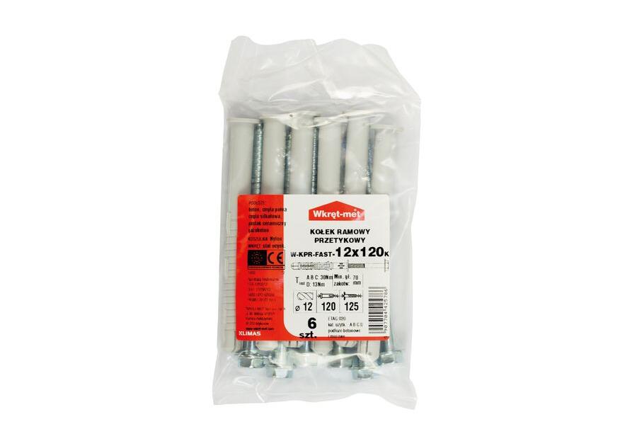 Zdjęcie: Kołki ramowe rozporowe z wkrętem z łbem sześciokątnym 12x120 6 sztuk WKRĘT-MET