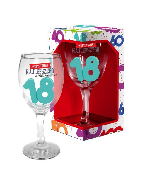 Zdjęcie: Kieliszek do wina Balonik urodziny 18 lat DAJAR