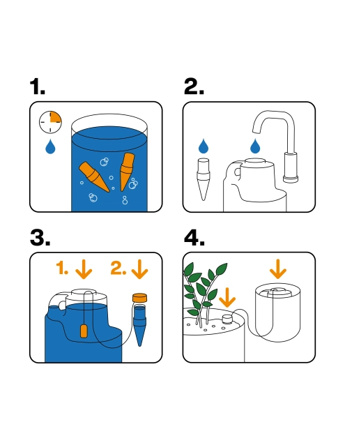 Zdjęcie: Stożki nawadniające do roślin Plant Care 2 sztuki FISKARS