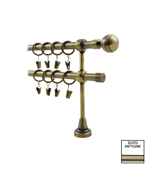 Zdjęcie: Karnisz Hefajstos Plus fi 16 mm - 240 cm kulka złoto (folia) KARWEL