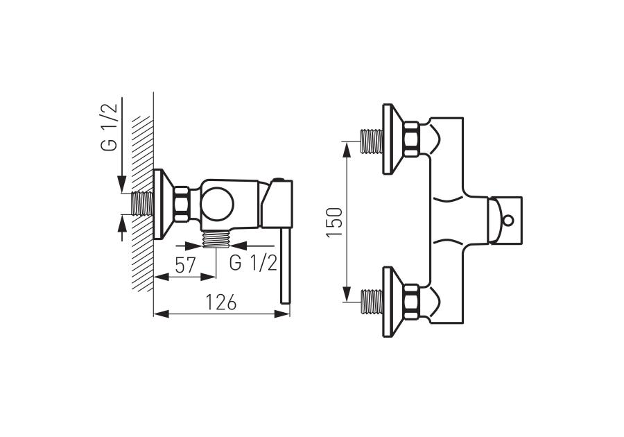Zdjęcie: Bateria natryskowa ścienna Fiesta FERRO