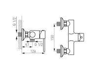Zdjęcie: Bateria natryskowa ścienna Fiesta FERRO