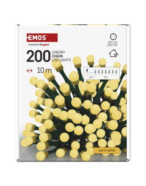Zdjęcie: Lampki choinkowe 200 LED kulki 10 m IP20 WW EMOS