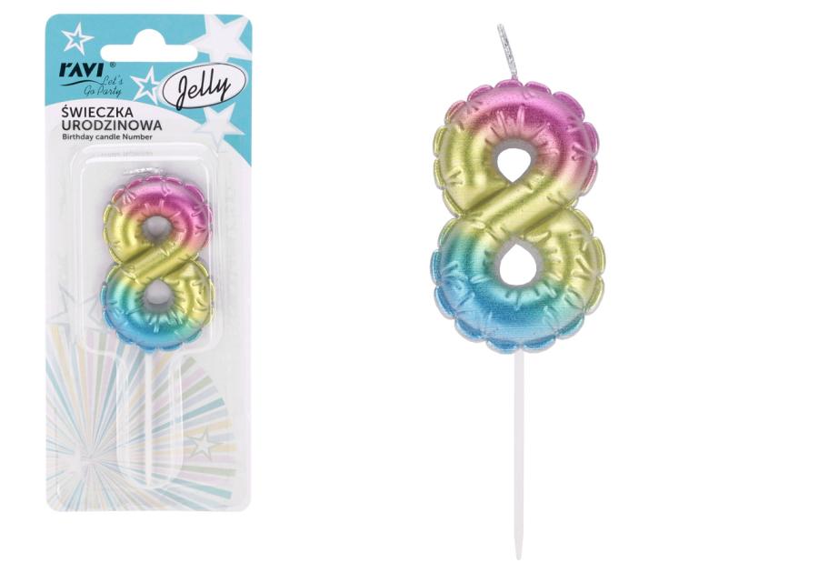 Zdjęcie: Świeczka urodzinowa Jelly Cyferka 8 72032 RAVI