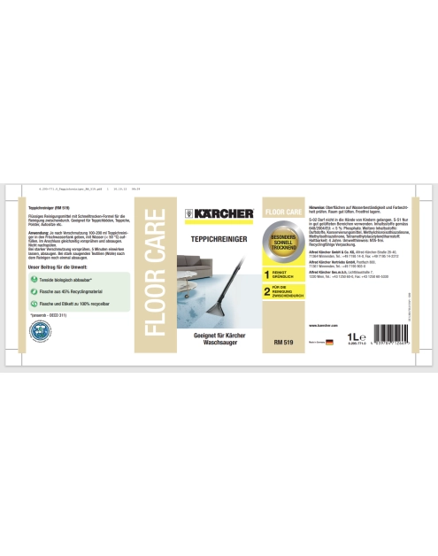 Zdjęcie: Środek do czyszczenia dywanów w płynie RM 519 6.295-771.0 KARCHER