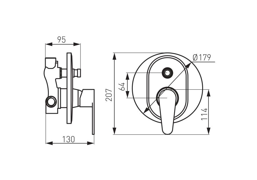 Zdjęcie: Bateria natryskowa podtynkowa Algeo FERRO