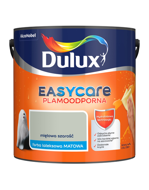 Zdjęcie: Farba lateksowa EasyCare miętowa szarość 2,5 L DULUX