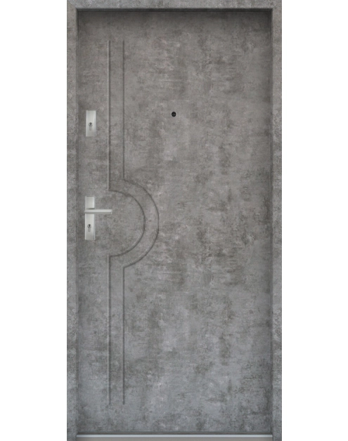 Zdjęcie: Drzwi wejściowe do mieszkań Bastion N-03 Beton srebrny 80 cm prawe OSP KR CENTER