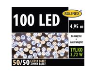 Zdjęcie: Lampki choinkowe LED 4,95 m biały ciepły/zimny 100 lampek zielony przewód BULINEX