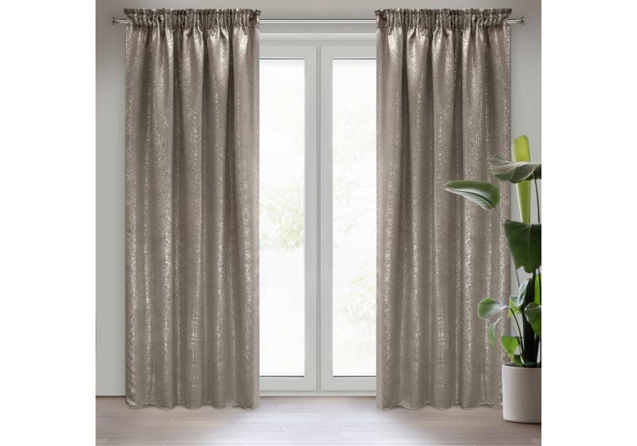 Zdjęcie: Zasłona gotowa Ebru na taśmie 135x270 cm beżowy EUROFIRANY