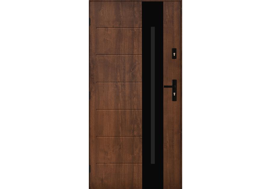 Zdjęcie: Drzwi zewnętrzne solaris orzech 80l komplet PANTOR