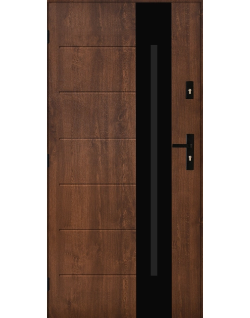 Zdjęcie: Drzwi zewnętrzne solaris orzech 80l komplet PANTOR