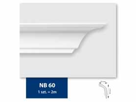 Listwa sufitowa z polistyrenu NB 60, 2 sztuki 200x4,8x6,9 cm biały DMS