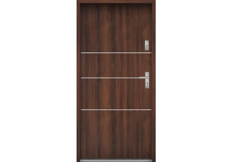 Zdjęcie: Drzwi wejściowe do mieszkań Bastion A-66 Orzech 80 cm lewe ODO KR CENTER