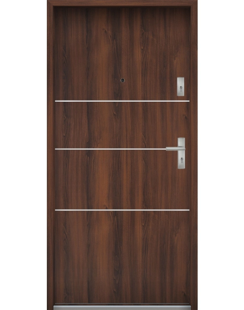 Zdjęcie: Drzwi wejściowe do mieszkań Bastion A-66 Orzech 80 cm lewe ODO KR CENTER
