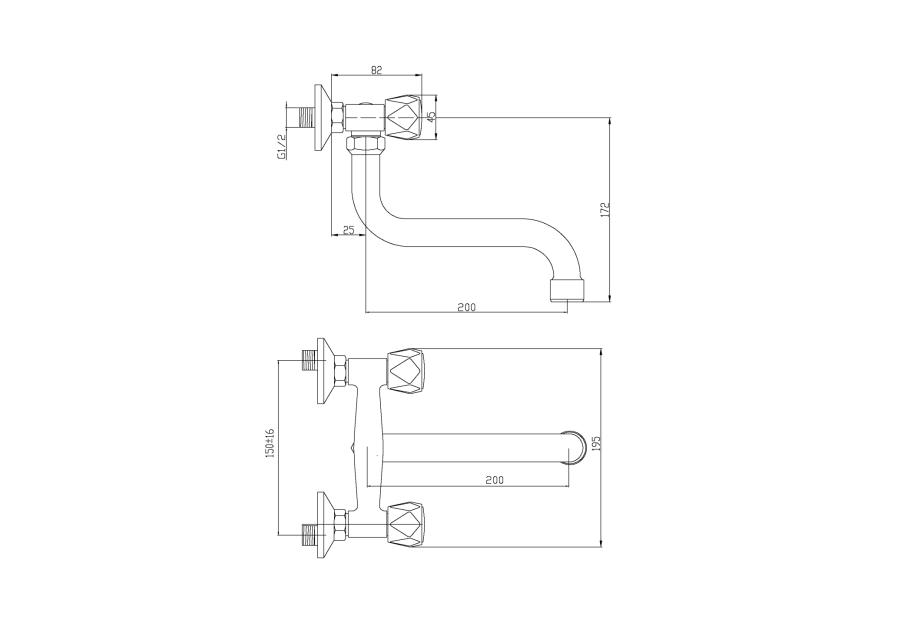 Zdjęcie: Bateria umywalkowo-zlewkozmywakowa Modena chrom, S 20 cm INVENA