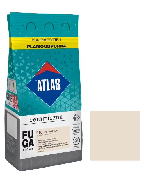 Zdjęcie: Fuga ceramiczna 018 beż pastelowy, alubag, 5 kg ATLAS