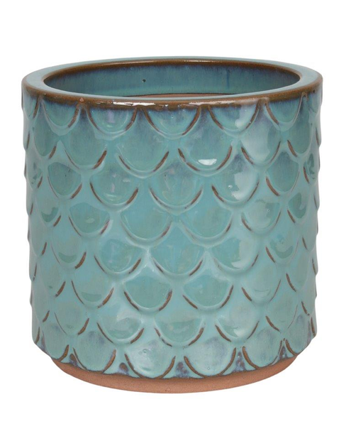 Zdjęcie: Donica ceramika szkliwiona Cylinder 22x20 cm morski błękit CERMAX