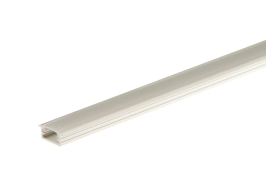 Zdjęcie: Kształtownik z kołnierzem do taśmy LED 14x7 mm - 1 m osłonka mrożona CEZAR