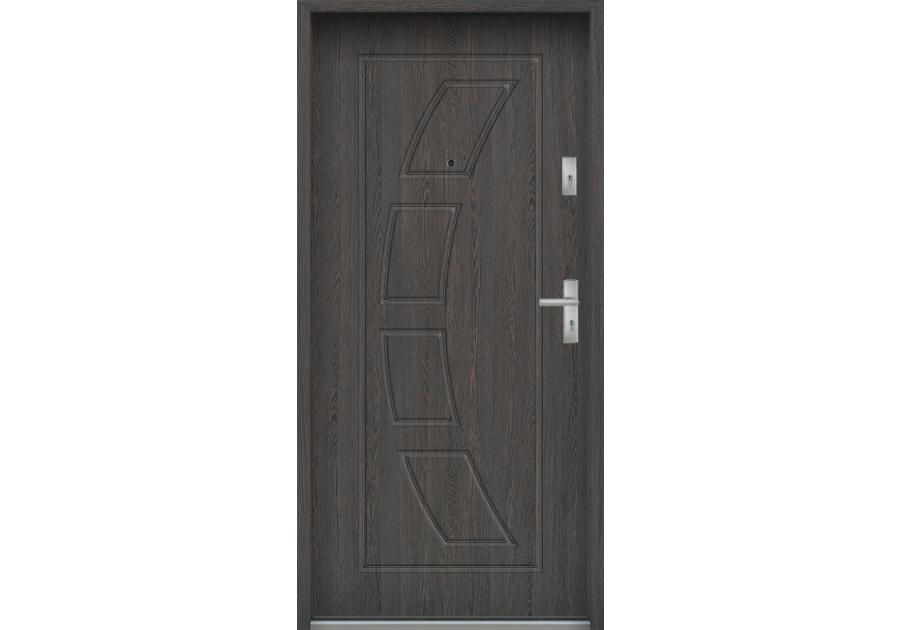 Zdjęcie: Drzwi wejściowe do mieszkań Bastion T-17 Wenge deska 90 cm lewe ODP KR CENTER