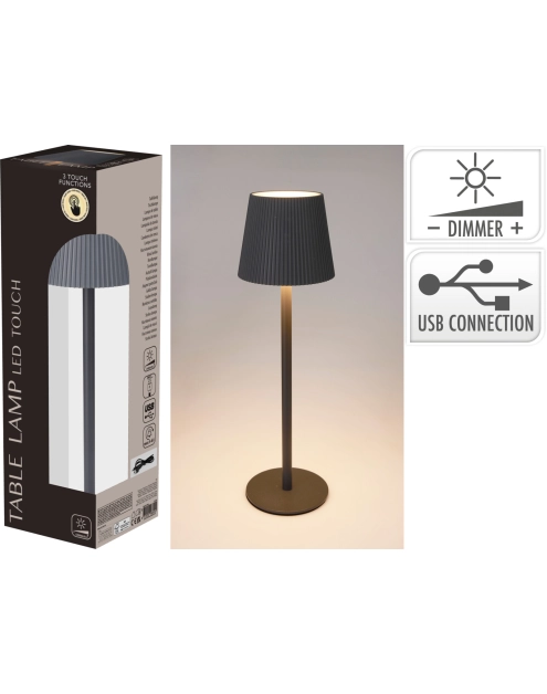 Zdjęcie: Lampa stołowa 10x36 cm szara KOOPMAN
