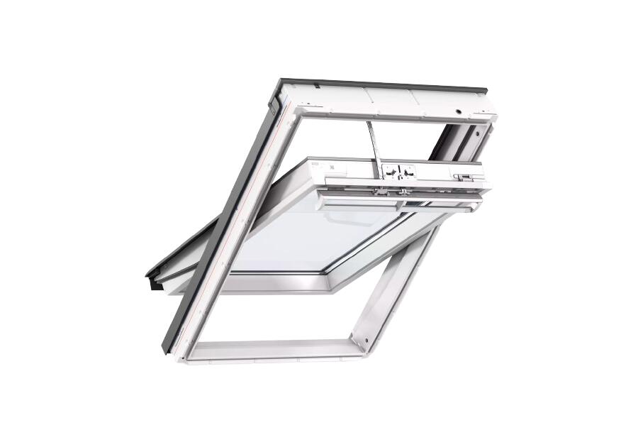 Zdjęcie: Okno elektryczne GLU 0061Z21A drewniano-poliuretanowe u góry, 78x98 cm VELUX