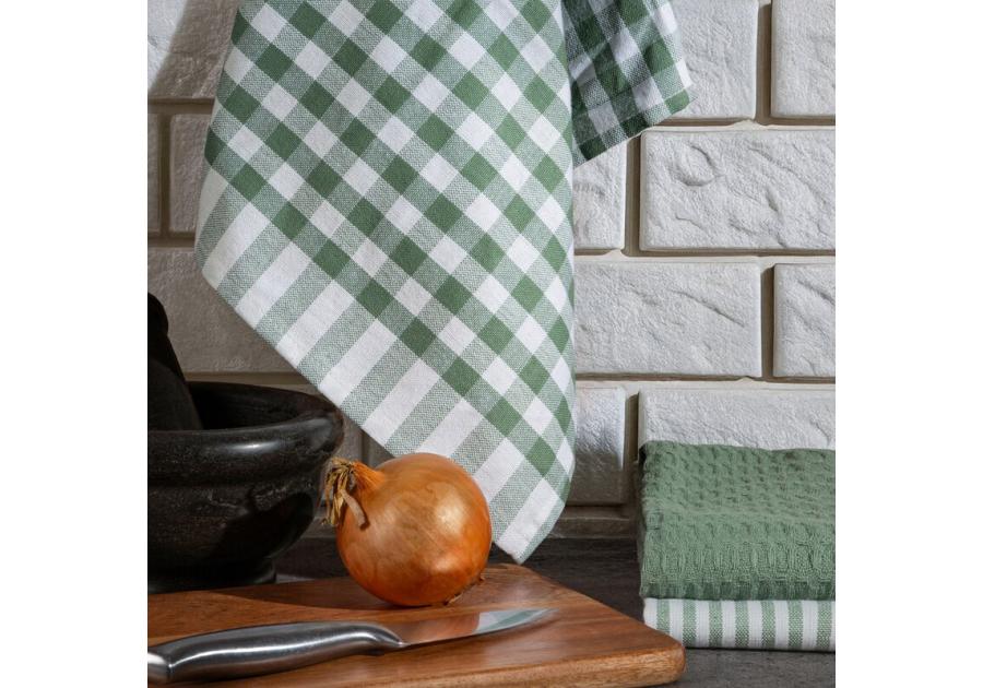 Zdjęcie: Komplet ręczników kuchennych Lucy biało - zielony 50x70 cm EUROFIRANY